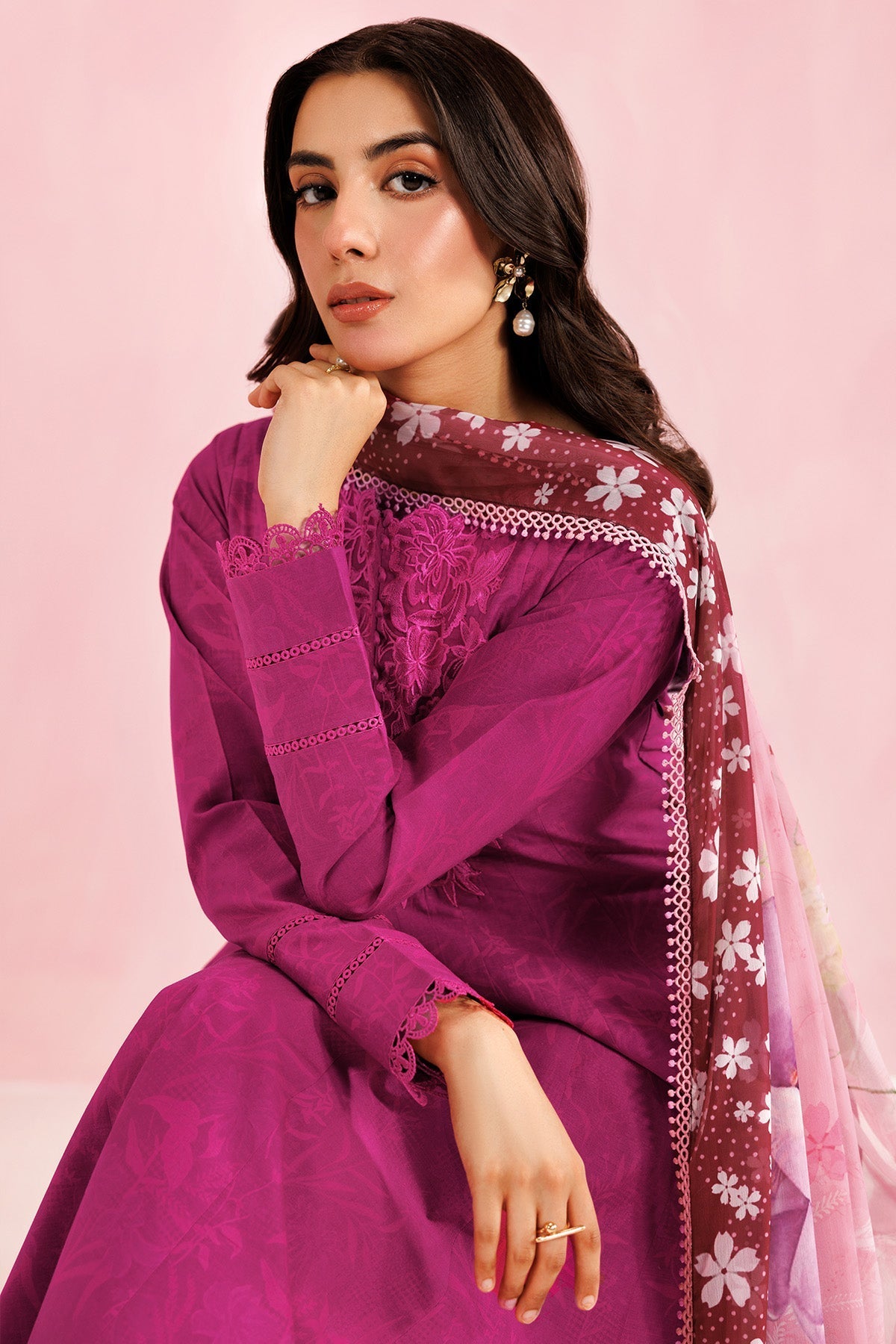 Farasha | Printed Essentials’26 | Fuchsia Rose - House Of Hania