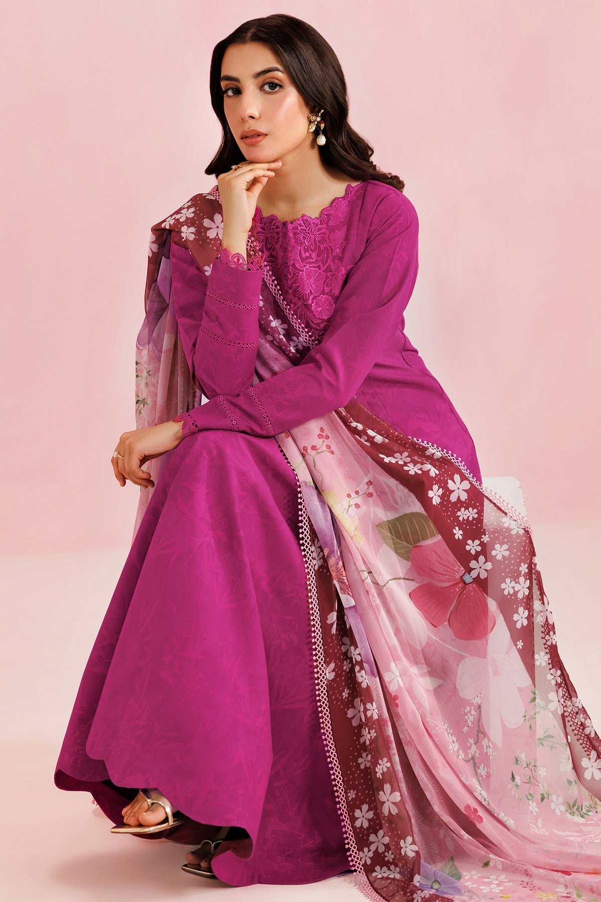 Farasha | Printed Essentials’26 | Fuchsia Rose - House Of Hania
