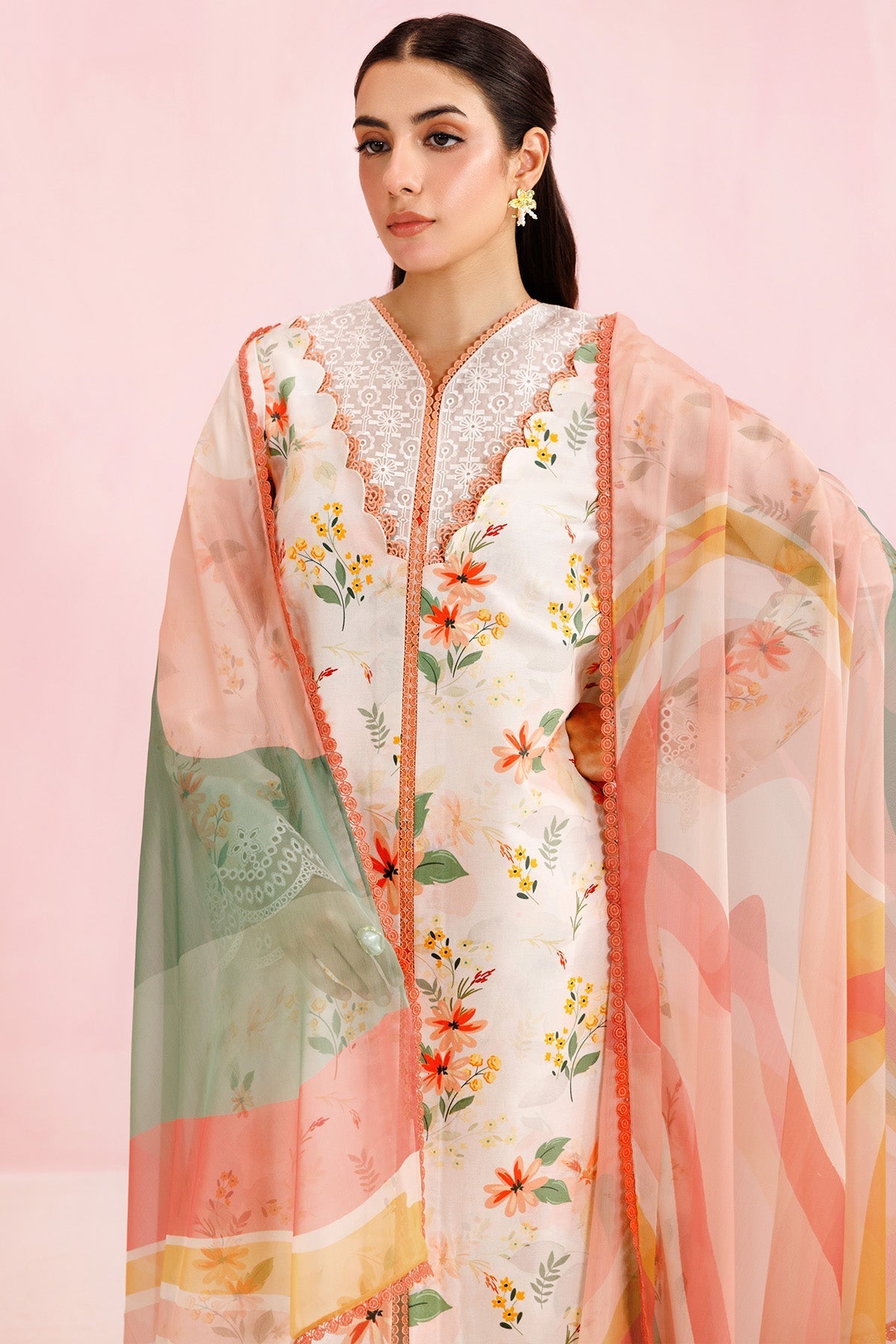 Farasha | Printed Essentials’26 | Ivory Aura - House Of Hania