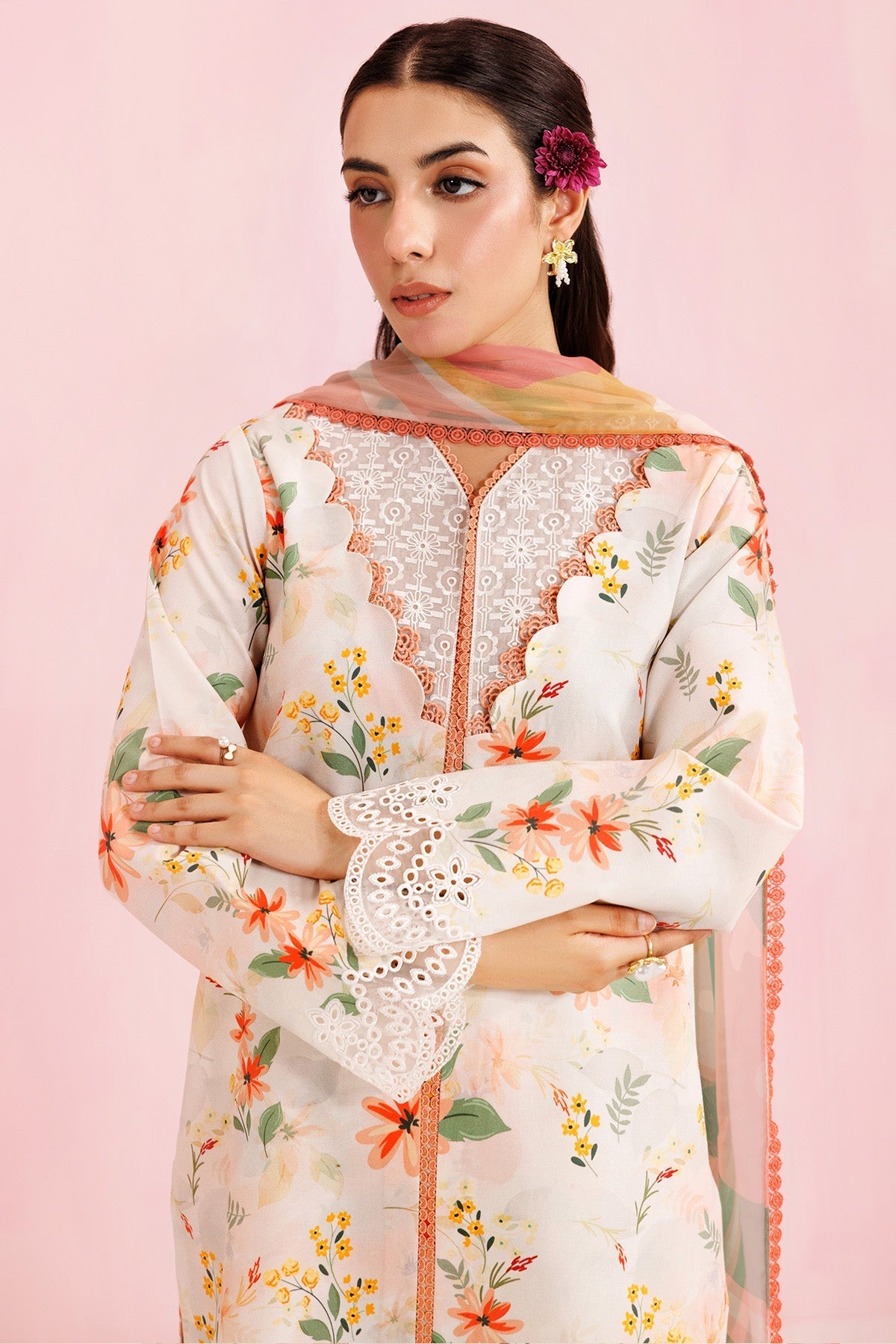 Farasha | Printed Essentials’26 | Ivory Aura - House Of Hania
