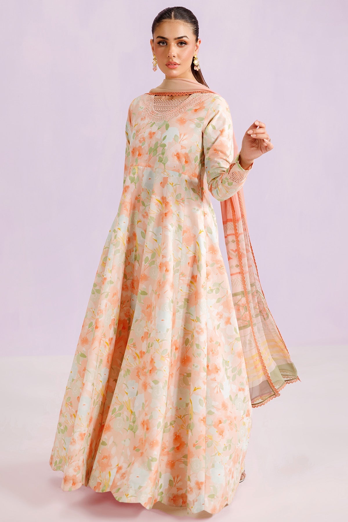Farasha | Printed Essentials’26 | Light Coral - House Of Hania