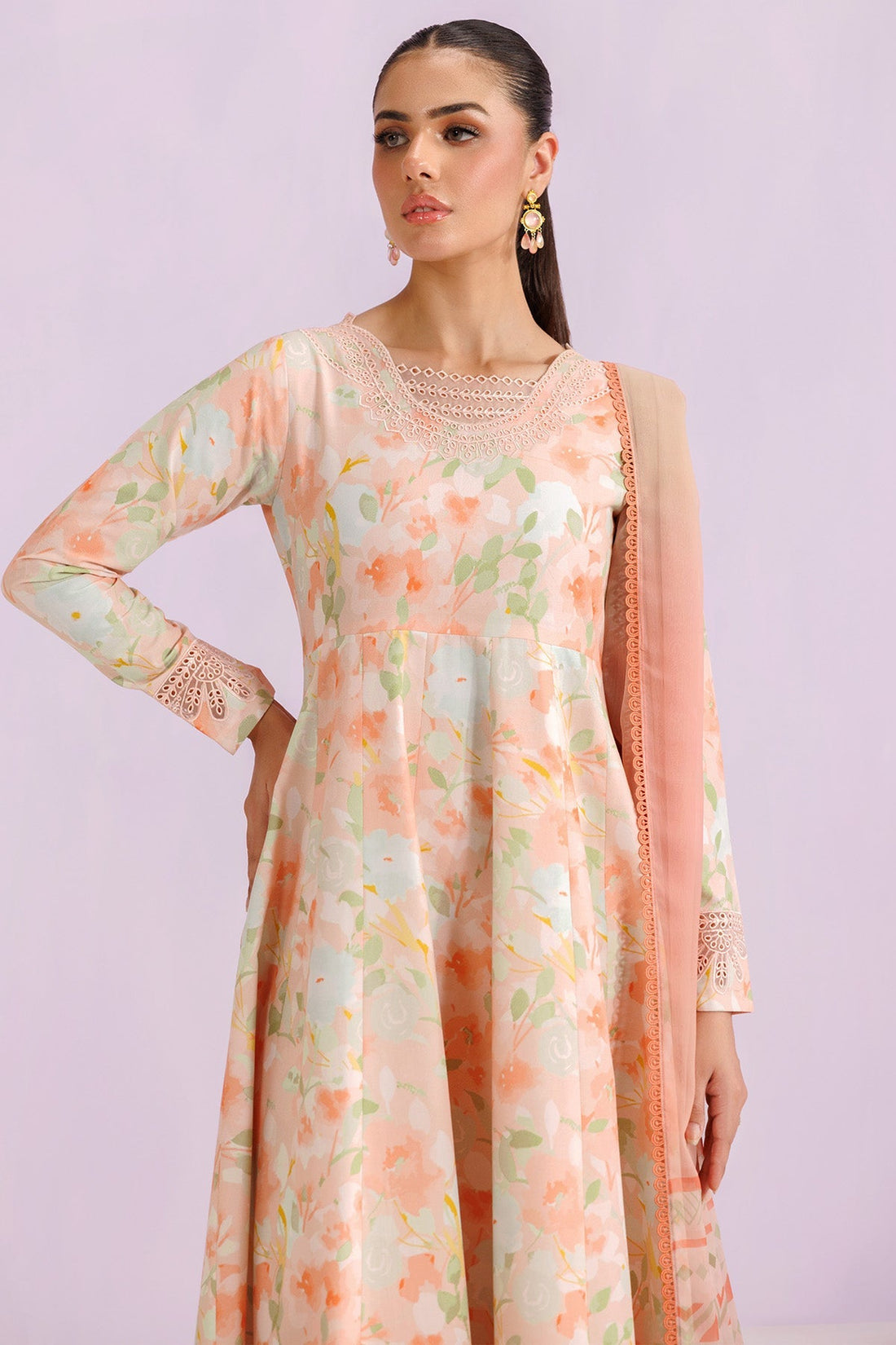 Farasha | Printed Essentials’26 | Light Coral - House Of Hania