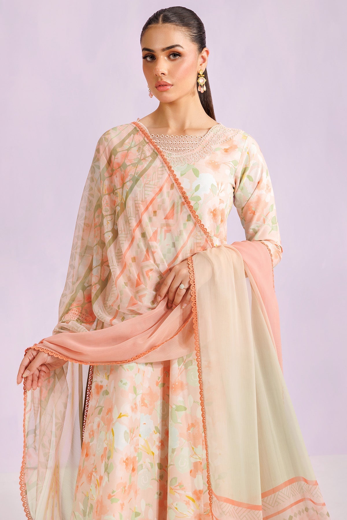Farasha | Printed Essentials’26 | Light Coral - House Of Hania