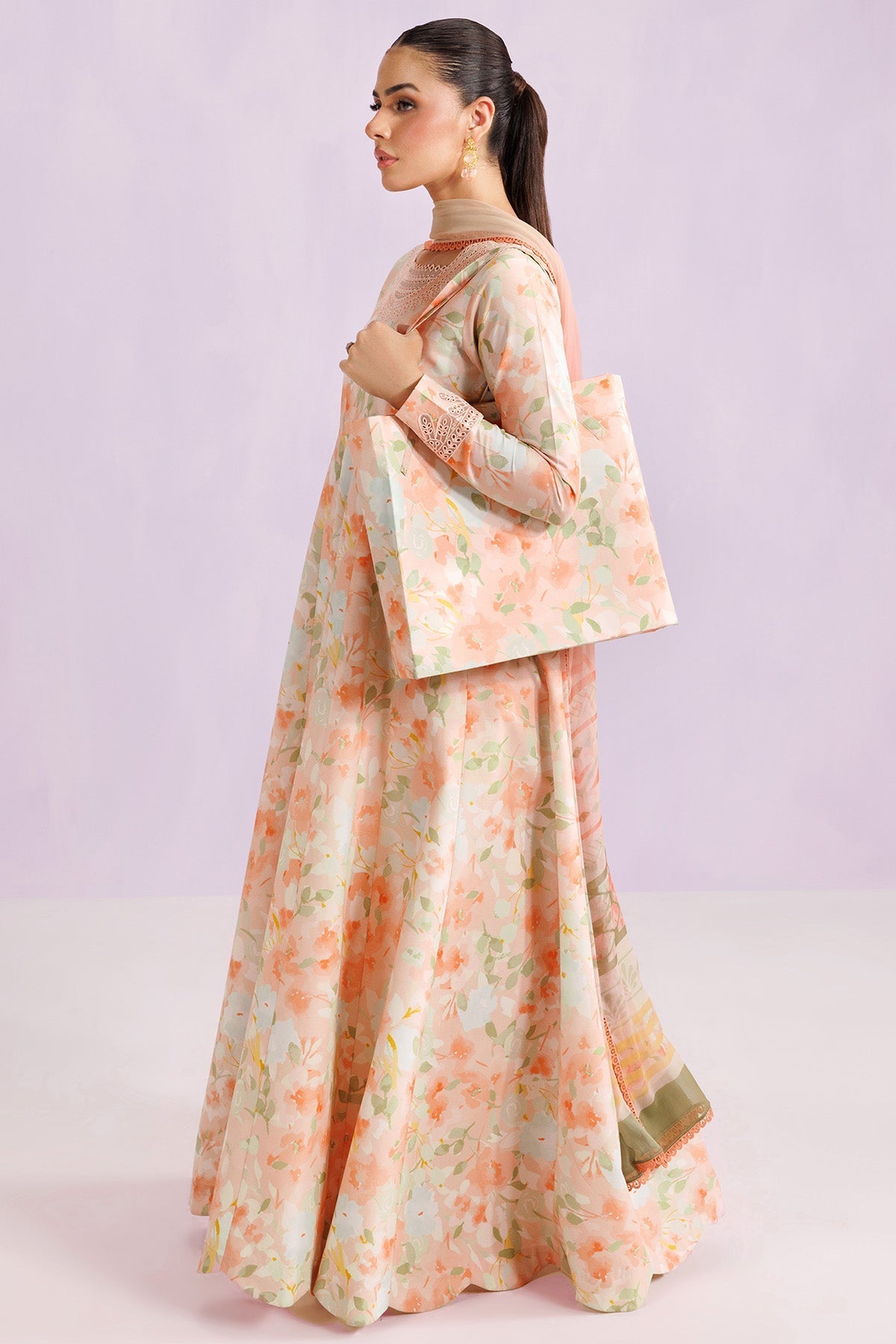 Farasha | Printed Essentials’26 | Light Coral - House Of Hania