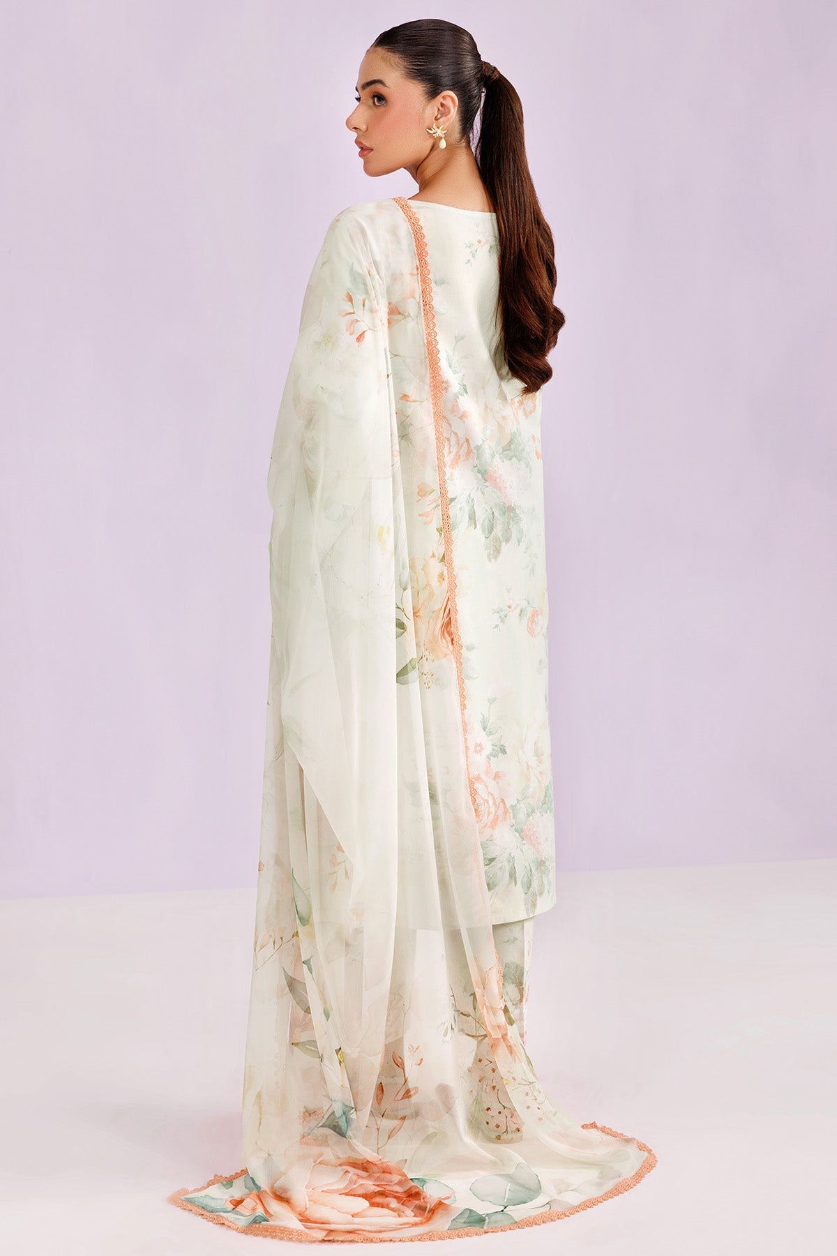 Farasha | Printed Essentials’26 | Mint Veil - House Of Hania