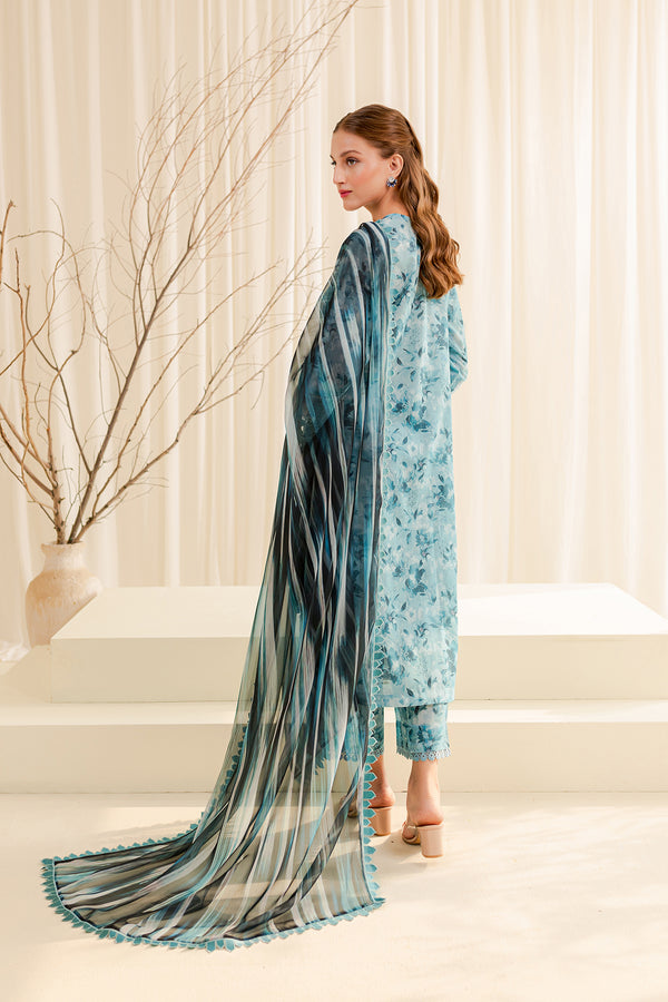 Farasha | Printed Essentials | AQUA BERYL - House Of Hania