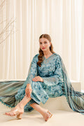 Farasha | Printed Essentials | AQUA BERYL - House Of Hania