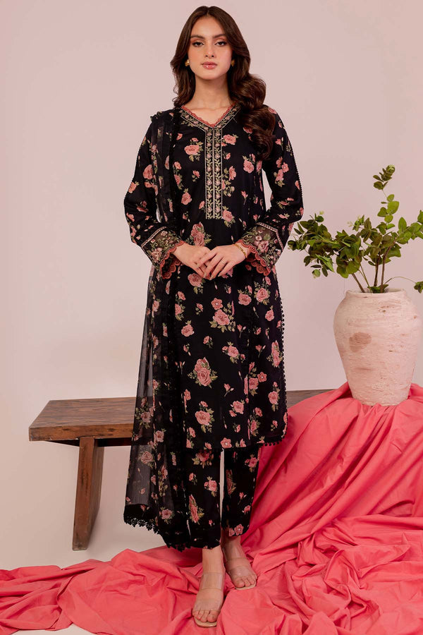 Farasha | Printed Essentials | Black Scarlet - House Of Hania