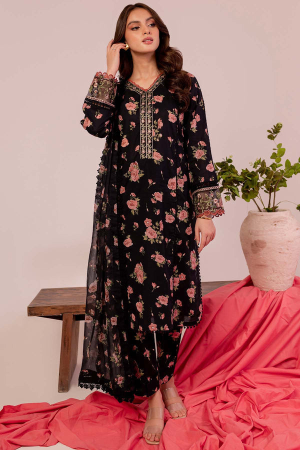 Farasha | Printed Essentials | Black Scarlet - House Of Hania