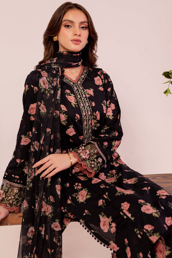 Farasha | Printed Essentials | Black Scarlet - House Of Hania