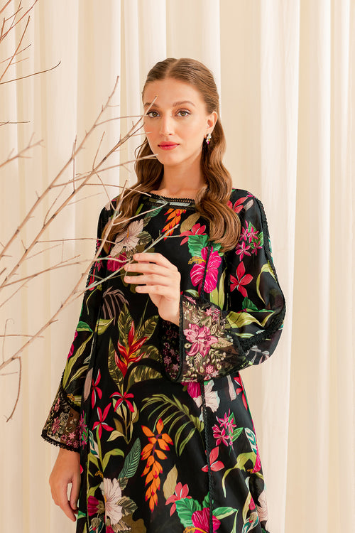 Farasha | Printed Essentials | EBONY PASSION - House Of Hania