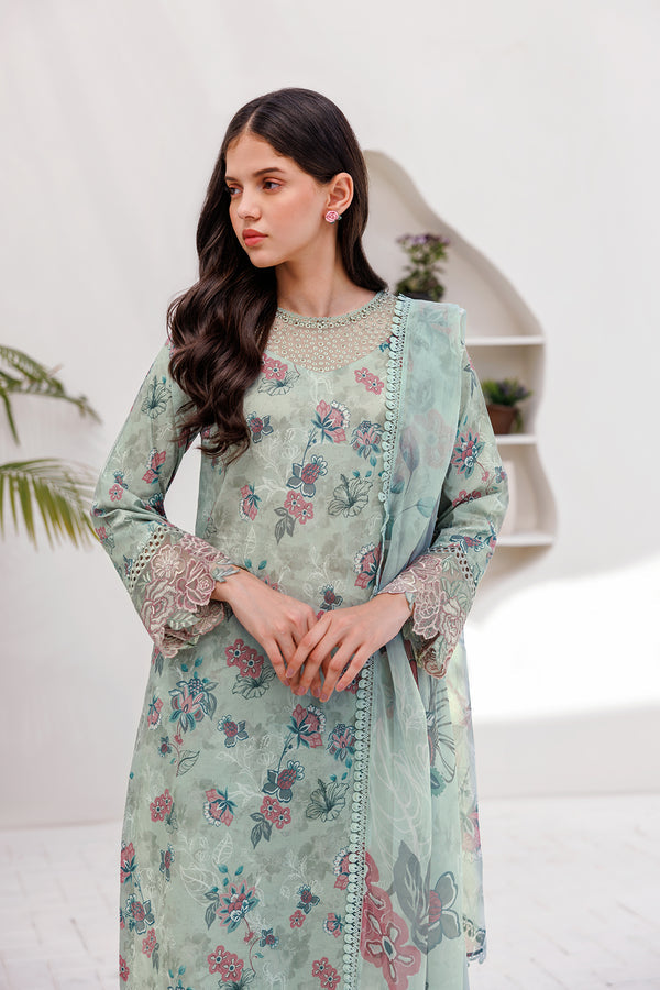 Farasha | Printed Essentials | MINT BREEZE - House Of Hania