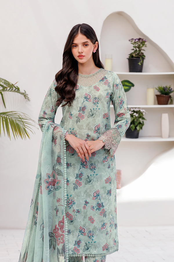 Farasha | Printed Essentials | MINT BREEZE - House Of Hania