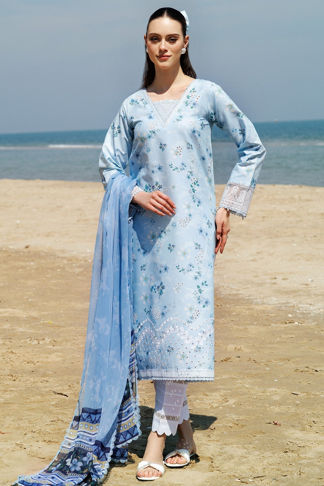 Farasha | Printed Essentials | Moonlit Blue - House Of Hania
