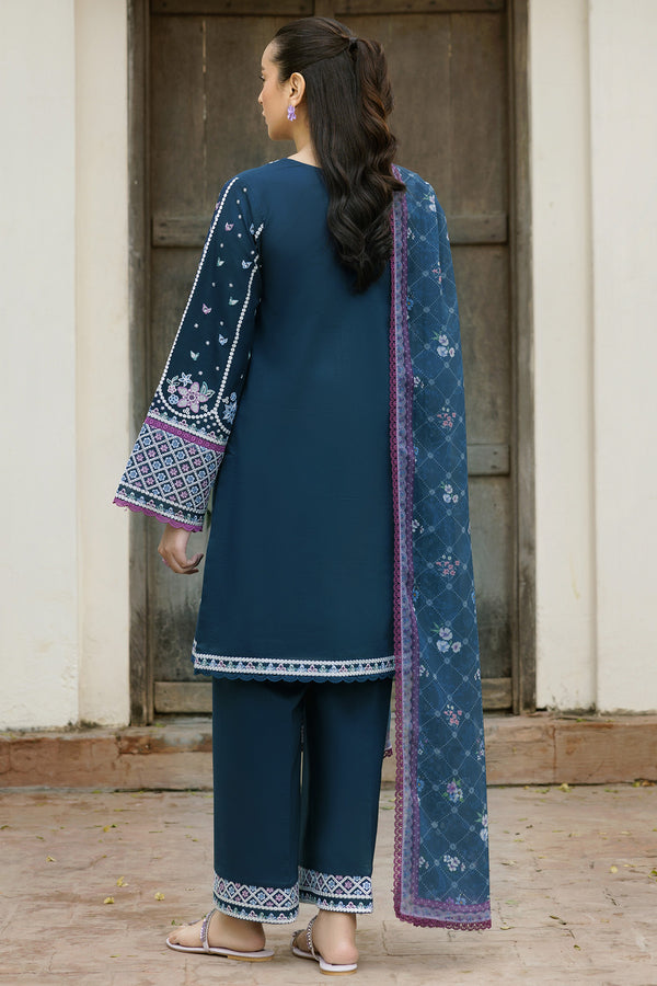 Farasha | Summer Weaves Embroidered Lawn | Blue Allure - House Of Hania