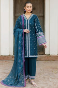 Farasha | Summer Weaves Embroidered Lawn | Blue Allure - House Of Hania