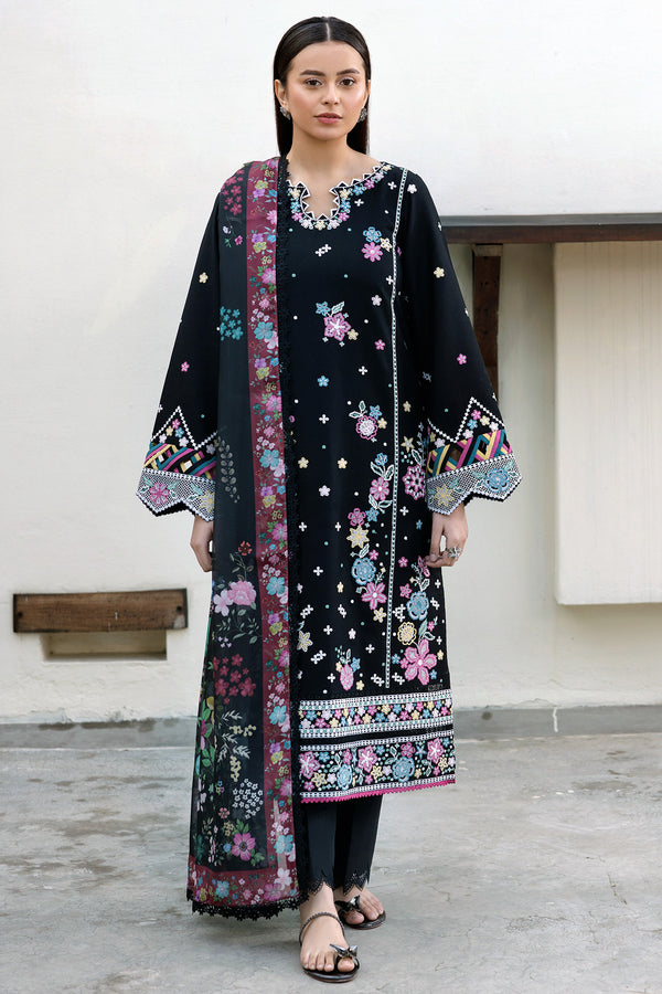 Farasha | Summer Weaves Embroidered Lawn | Ember Shadow - House Of Hania
