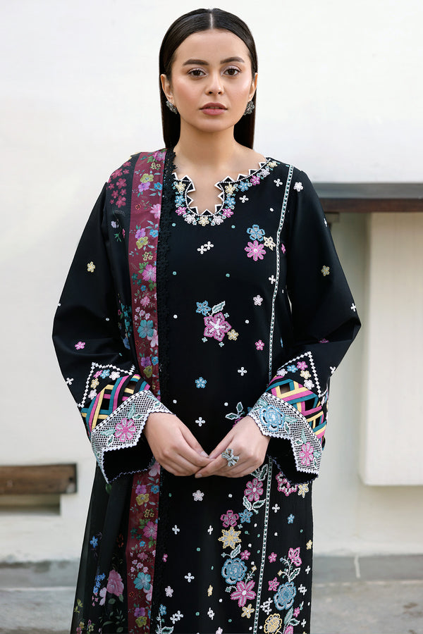 Farasha | Summer Weaves Embroidered Lawn | Ember Shadow - House Of Hania