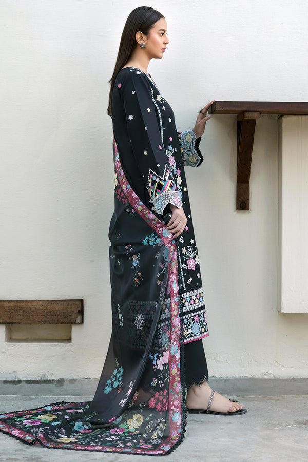 Farasha | Summer Weaves Embroidered Lawn | Ember Shadow - House Of Hania