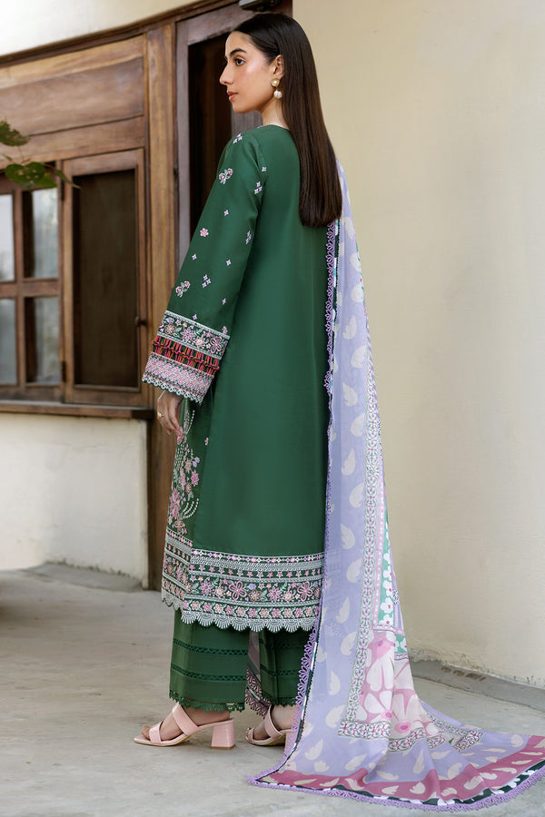 Farasha | Summer Weaves Embroidered Lawn | Emerald Eclips - House Of Hania