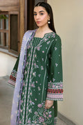 Farasha | Summer Weaves Embroidered Lawn | Emerald Eclips - House Of Hania