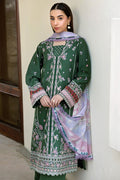 Farasha | Summer Weaves Embroidered Lawn | Emerald Eclips - House Of Hania