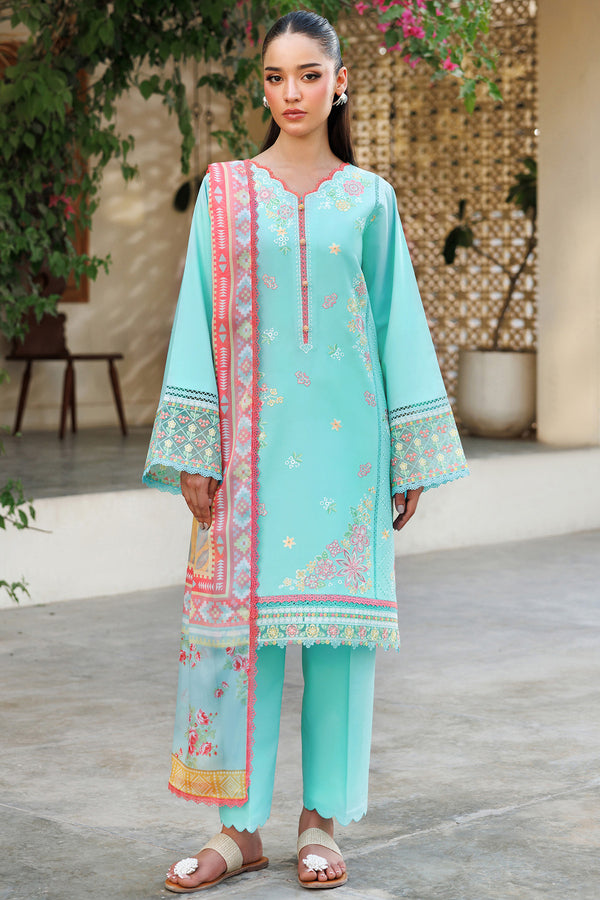 Farasha | Summer Weaves Embroidered Lawn | Ocean Veil - House Of Hania