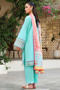 Farasha | Summer Weaves Embroidered Lawn | Ocean Veil - House Of Hania