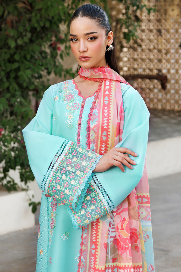 Farasha | Summer Weaves Embroidered Lawn | Ocean Veil - House Of Hania