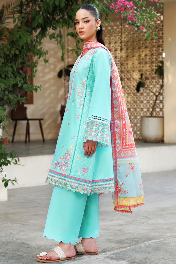Farasha | Summer Weaves Embroidered Lawn | Ocean Veil - House Of Hania