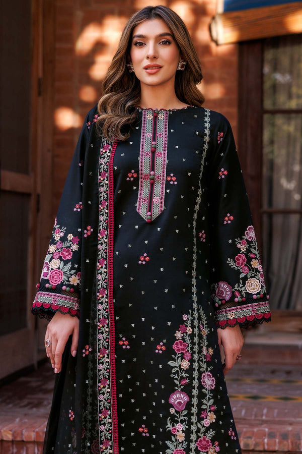 Farasha | Summer Weaves Embroidered Lawn | Ornate Noir - House Of Hania