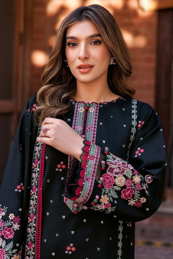 Farasha | Summer Weaves Embroidered Lawn | Ornate Noir - House Of Hania