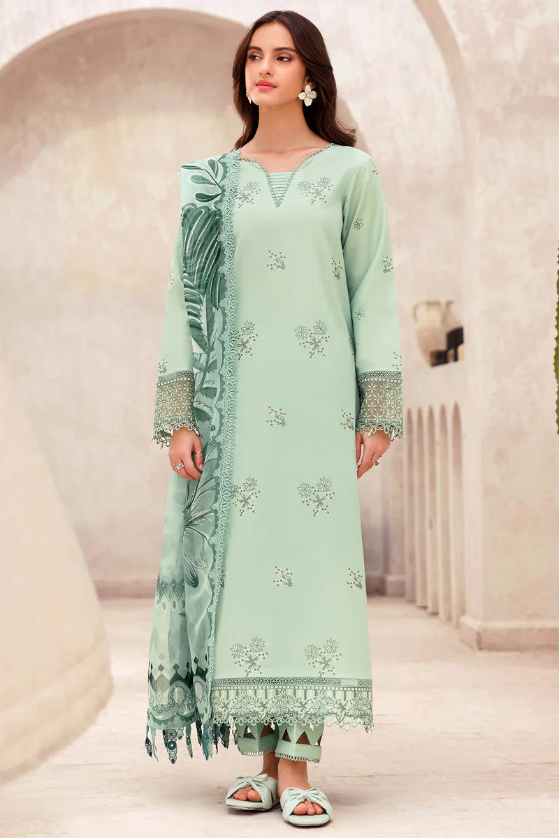 Farasha | Summer Weaves Embroidered lawn'26 | Aqua Cascade - House Of Hania