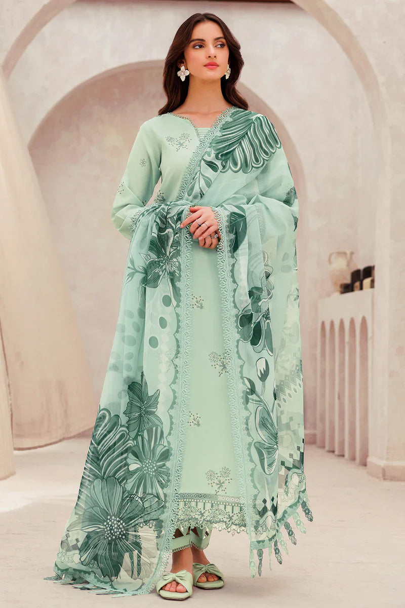 Farasha | Summer Weaves Embroidered lawn'26 | Aqua Cascade - House Of Hania