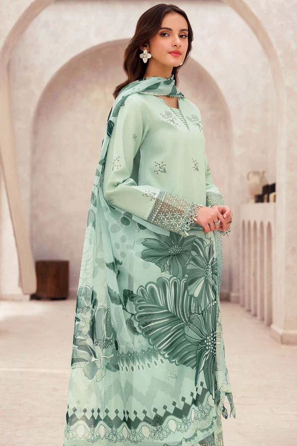 Farasha | Summer Weaves Embroidered lawn'26 | Aqua Cascade - House Of Hania
