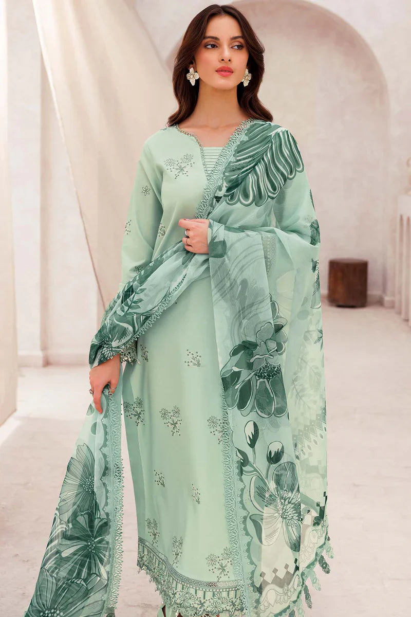 Farasha | Summer Weaves Embroidered lawn'26 | Aqua Cascade - House Of Hania