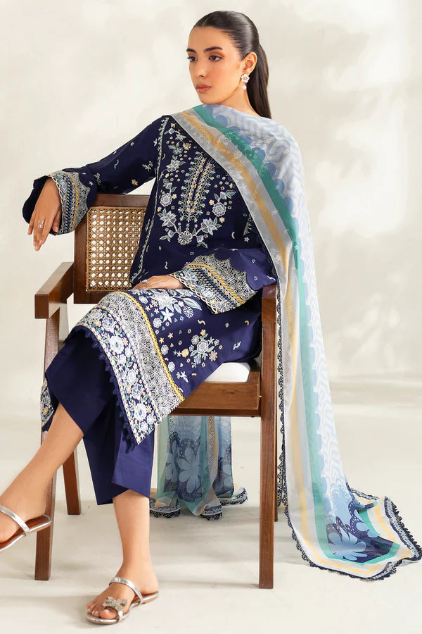 Farasha | Summer Weaves Embroidered lawn'26 | Blue Fusion - House Of Hania
