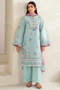 Farasha | Summer Weaves Embroidered lawn'26 | Blue Slate - House Of Hania