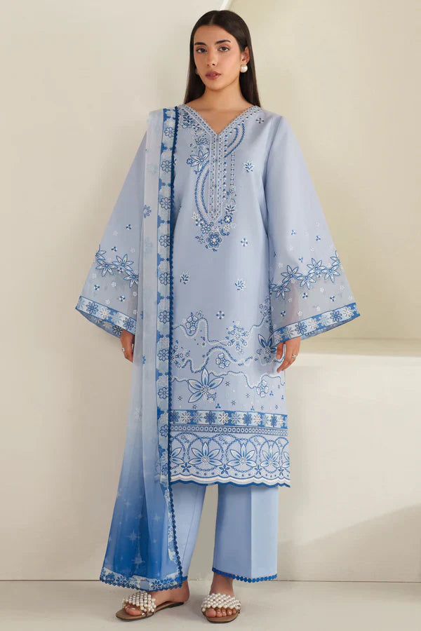 Farasha | Summer Weaves Embroidered lawn'26 | Cloud Aura - House Of Hania