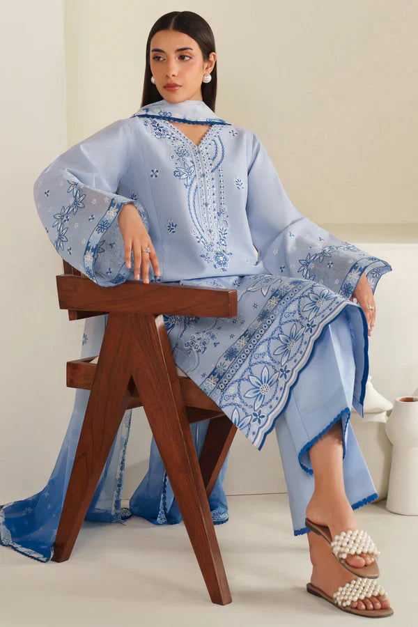 Farasha | Summer Weaves Embroidered lawn'26 | Cloud Aura - House Of Hania