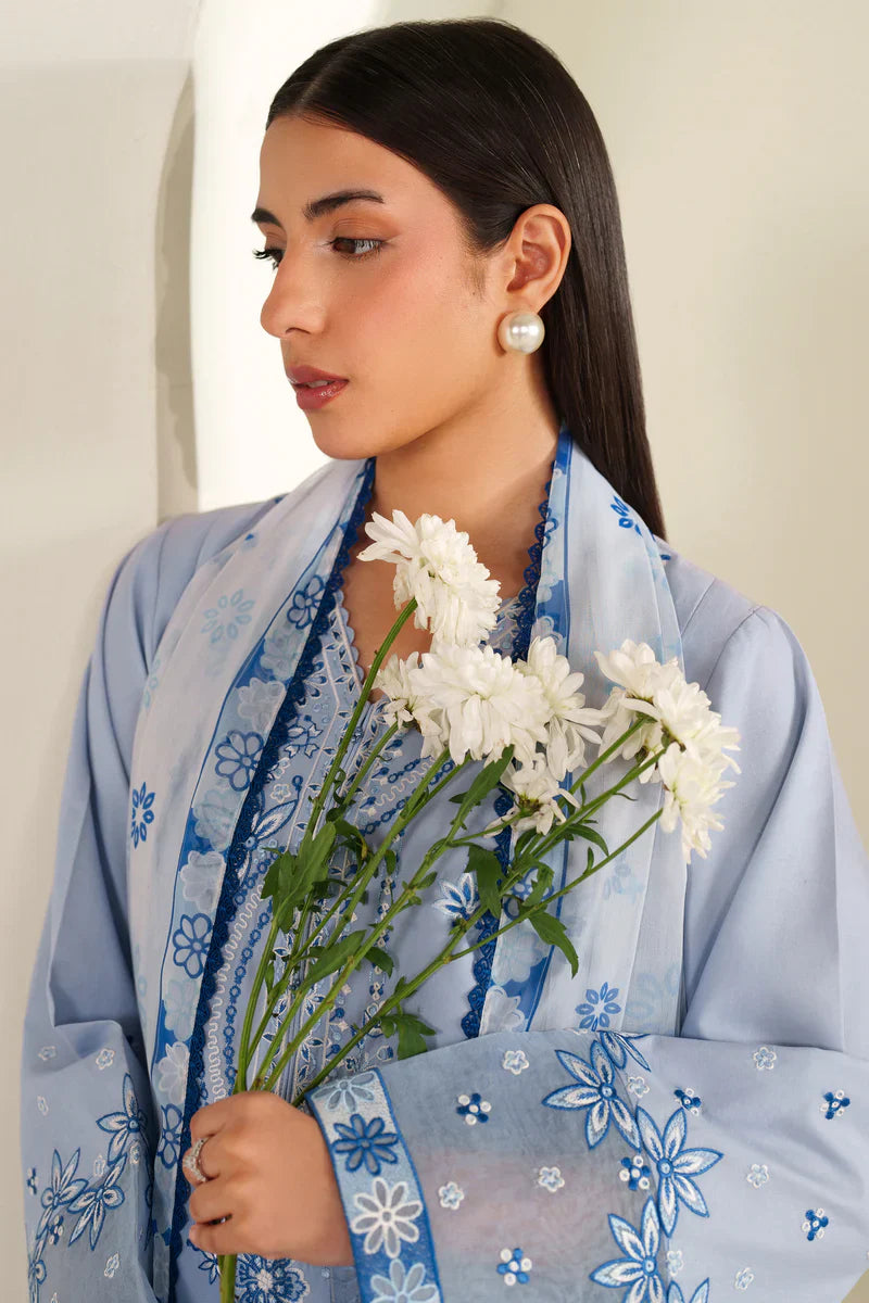 Farasha | Summer Weaves Embroidered lawn'26 | Cloud Aura - House Of Hania
