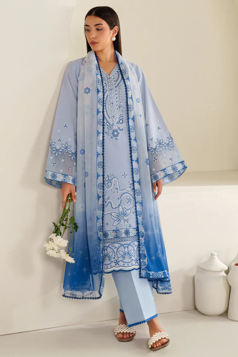 Farasha | Summer Weaves Embroidered lawn'26 | Cloud Aura - House Of Hania