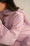 Farasha | Summer Weaves Embroidered lawn'26 | Cloud Pink - House Of Hania