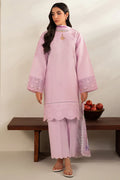 Farasha | Summer Weaves Embroidered lawn'26 | Cloud Pink - House Of Hania