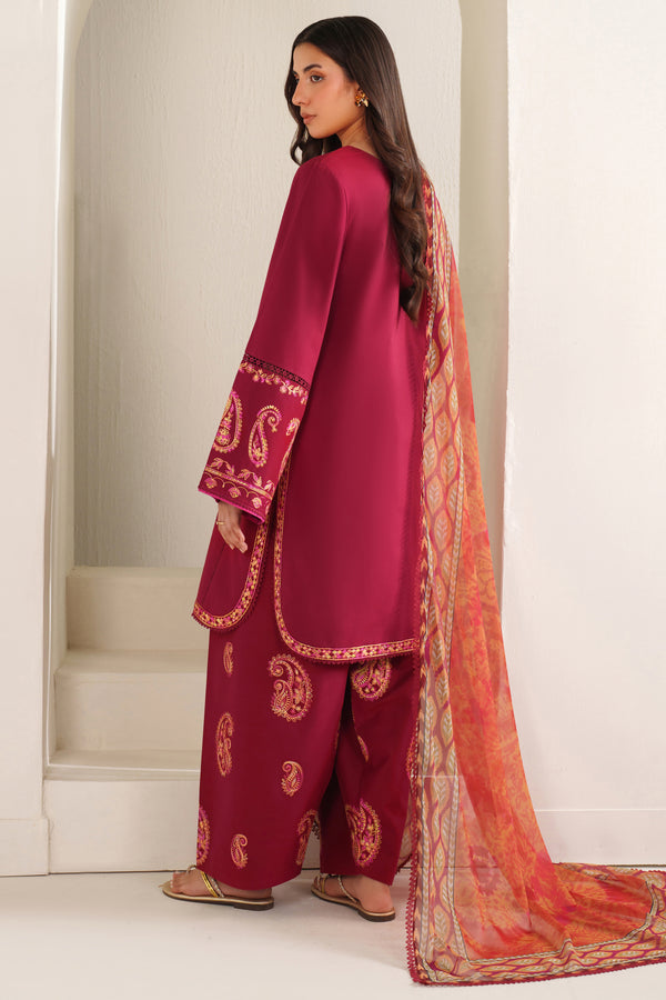 Farasha | Summer Weaves Embroidered lawn'26 | Coral Flare - House Of Hania