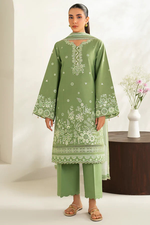 Farasha | Summer Weaves Embroidered lawn'26 | Dewy Sage - House Of Hania