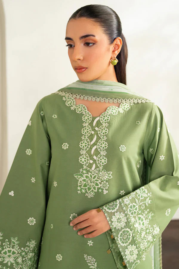 Farasha | Summer Weaves Embroidered lawn'26 | Dewy Sage - House Of Hania