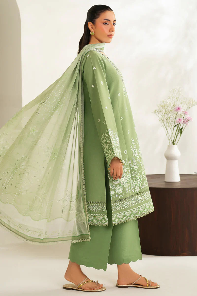 Farasha | Summer Weaves Embroidered lawn'26 | Dewy Sage - House Of Hania