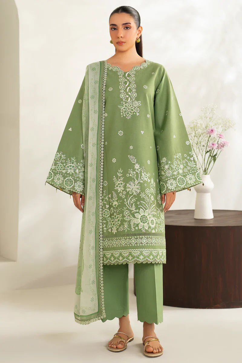 Farasha | Summer Weaves Embroidered lawn'26 | Dewy Sage - House Of Hania
