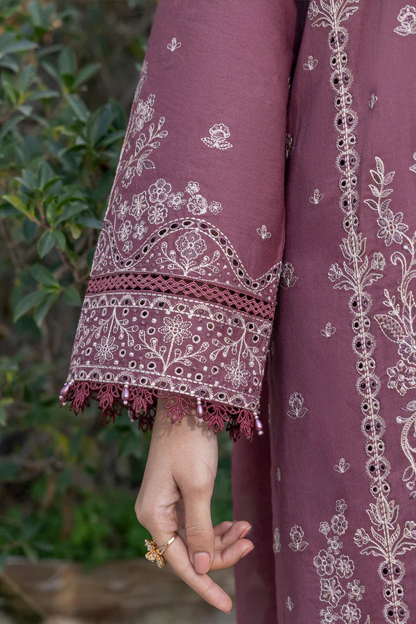 Farasha | Summer Weaves Embroidered lawn'26 | Dusty Rose - House Of Hania